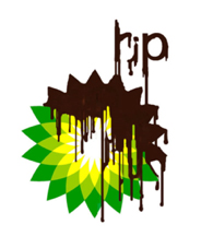 BP logo with oil