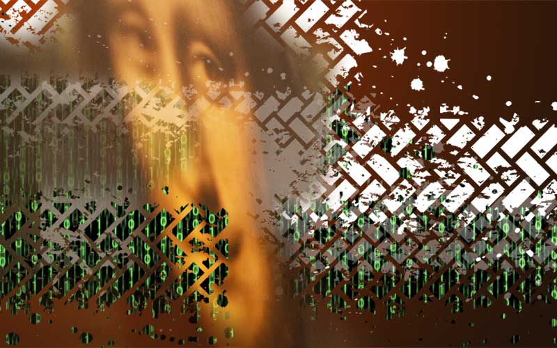AI Creative Tools - Mona Lisa and binary code